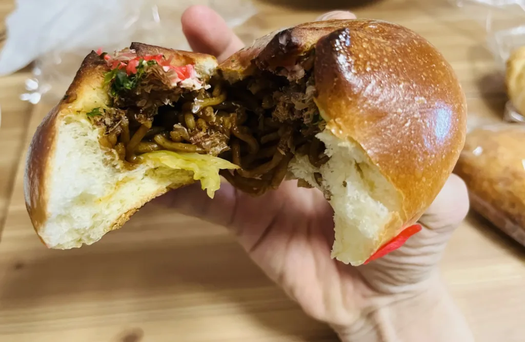 Inside the Yakisoba Bread