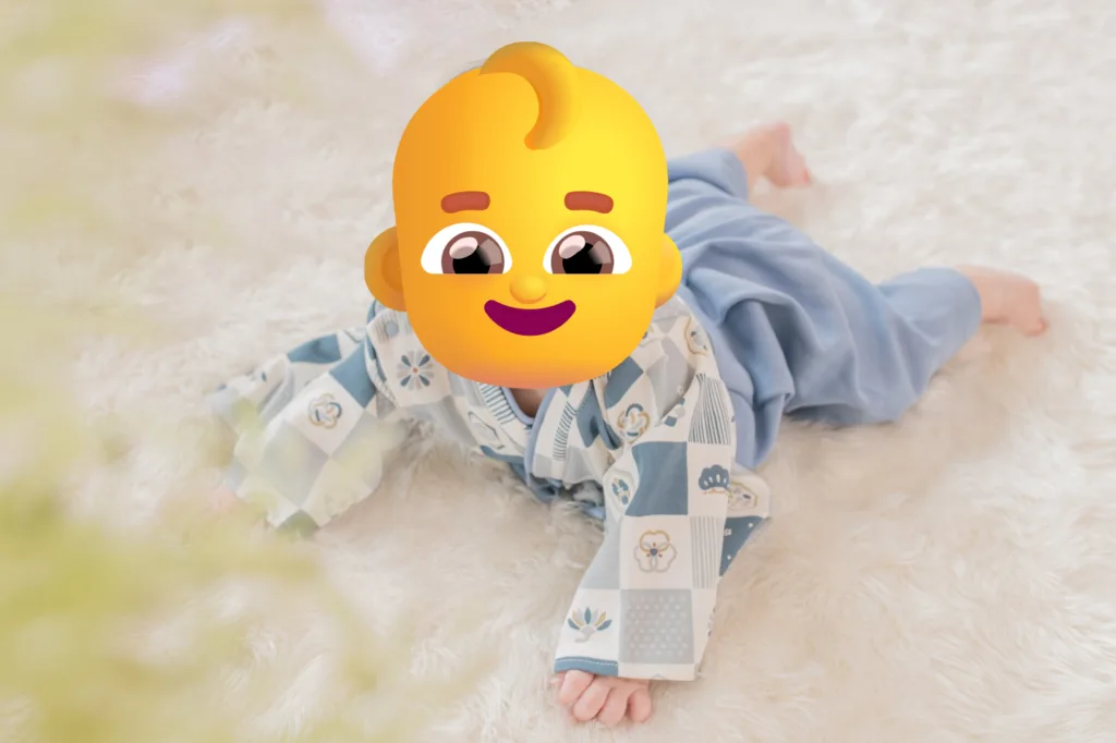 studio Loulouで撮影したハーフバースデーの赤ちゃん単体写真